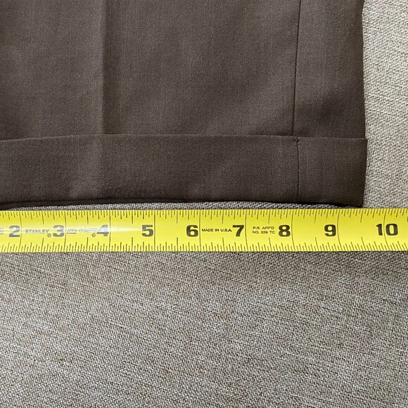 Haggar CLASSIC FIT Dress Pants Men 40 x 31 High Rise Brown Pleated Office - Picture 12 of 14